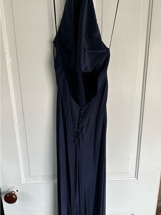 Reformation Jeany Silk Backless Evening Dress in Navy - Picture 8 of 9
